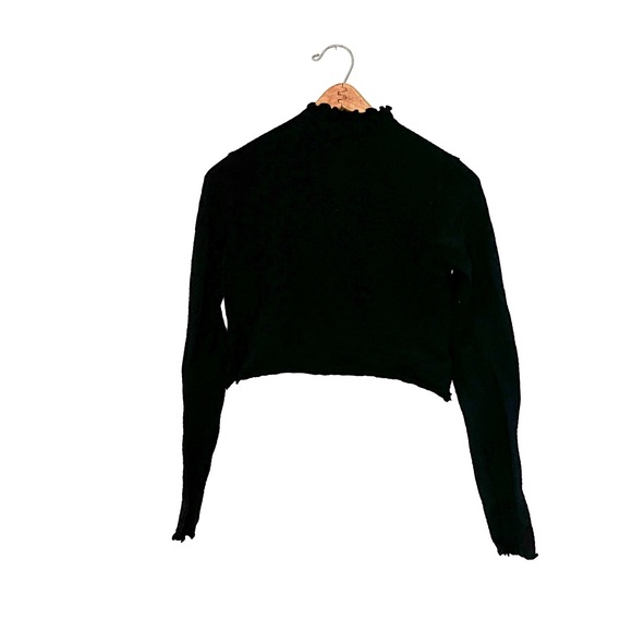 Garage long sleeve black crop top - Picture 1 of 3